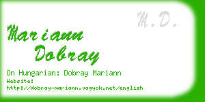 mariann dobray business card